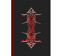 A4 Abstract printed Pin Stripes - Notebook - Universe Red + White on Black: lined paper 106 pages