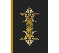 A4 Abstract printed Pin Stripes - Notebook - Universe Yellow + White on Black: lined paper 106 pages