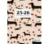A4 Academic Diary 2025-2026 Week to View 18 Month: Planner from January 2025 to June 2026 A4, Dogs Cover