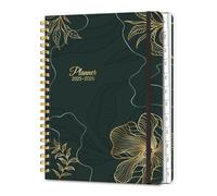 A4 Academic Diary 2025-2026 Week to View, Daily Weekly Planner 8.5" x 11" with Tabs, Spiral School Year Monthly Calendar Diary from JUL.2025 to JUN.2026 for Student and Teacher (Black Gold)