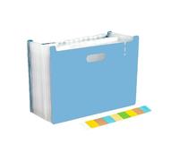A4 Accordion Folder Clear Index Labels Expanding Document Folder File Organizer Desk Management for Office File Cabinet(Blue)
