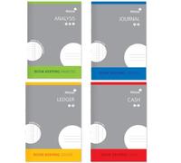 A4 Account Book, Book Keeping Ledger, Cash, Journal & Analysis Books 32 Sheets Accounting Book for Business & Office Use (Pack of 4 (All 4 Books Included))