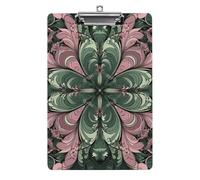 A4 Acrylic Clipboard - Durable & Portable Clip Board with Metal Hanger for Wall, Holds Up to 100 Sheets, Green Abstract Pattern Clipboard for Teacher, Office, Nurse