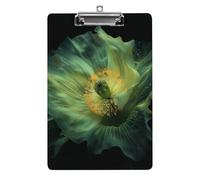 A4 Acrylic Clipboard - Durable & Portable Clip Board with Metal Hanger for Wall, Holds Up to 100 Sheets, Green Poppy in The Dark Clipboard for Teacher, Office, Nurse