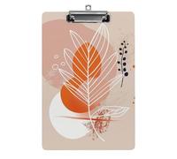 A4 Acrylic Clipboard - Durable & Portable Clip Board with Metal Hanger for Wall, Holds Up to 100 Sheets, Peach and Dark Beige Clipboard for Teacher, Office, Nurse