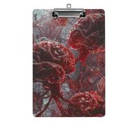 A4 Acrylic Clipboard - Durable & Portable Clip Board with Metal Hanger for Wall, Holds Up to 100 Sheets, Red Brain Nerve Clipboard for Teacher, Office, Nurse