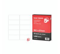 5 Star A4 Address and Parcel Labels 99.1x57mm Pack of 1000 FS679622