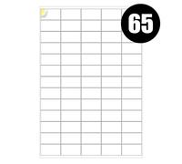 A4 Address Labels 65 Per Sheet, iSOUL A4 Sticker Paper Label 38.1 x 21.2mm, Printable Sheet Shipping Address Sticker A4 Stickers, Self Adhesive Labels for Inkjet & Laser Printer 100 Pack
