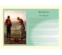 A4 Art Print: Desiderata prayer by Max Ehrmann with The Angelus portrait by Millet