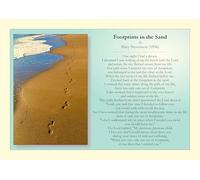 A4 Art Print: Footprints in the Sand - "One night I had a dream."