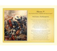 A4 Art Print: Shakespeare Henry V - 'Cry God for Harry, England and Saint George!'