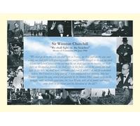 A4 Art Print: Winston Churchill WWII speech 'We Shall Fight on the Beaches' 1940