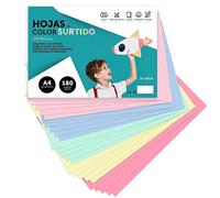 A4 Assorted Pastel Colour Card 180g for Crafts, Printing Documents and Creative Designs Colour Foils A4 m-office (x250 Pastel Assortment)