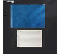 A4/B5 Refillable Journal Notebook,Soft Leather Cover Binder Loose-Leaf Notepad,Lined/Grid/Cornell Writing Journal Diary Sketchbook,Horizontal