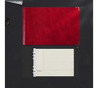 A4/B5 Refillable Journal Notebook,Soft Leather Cover Binder Loose-Leaf Notepad,Lined/Grid/Cornell Writing Journal Diary Sketchbook,Horizontal
