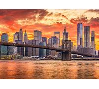 A4| Beautiful New York Sunset Poster Print Size A4 Landscape Poster #16861