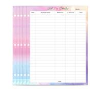 A4 Bill Payment Checklist Refills 3-Hole Punched 50 Sheets/100 Pages Colorful Monthly Budget Forms 8.5" x 11"