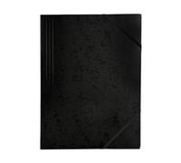 A4 Black Card 3 Flap Folder with Elastic Closure