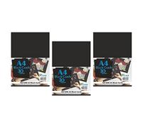 A4 Black Card - 30 Sheet Per Pack, 160 GSM Thick Smooth Surface to Apply Paint, Crayon, Pencil Pens, Metallic Pens, Glitter Pens, Chalk Drawings & Making Origami Art Crafts (3 Pack)
