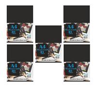 A4 Black Card - 30 Sheet Per Pack, 160 GSM Thick Smooth Surface to Apply Paint, Crayon, Pencil Pens, Metallic Pens, Glitter Pens, Chalk Drawings & Making Origami Art Crafts (5 Pack)
