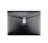A4 Black PU Leather Men Briefcase Lockable with Password,Document Bag Case,File Folder Conference Meeting Files Storage Bag Business Handbag