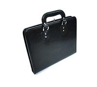 A4 Black Soft Faux Leather Portfolio Carry Case Display Folder Storage File Zip Art