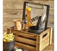 A4 Black Wooden Menu Clipboard - Set of 6 - Menu Boards, Menu Holders, Menu Display