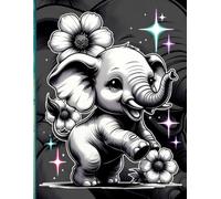 A4 Blank Notebook - Cute Neon Baby Playful Elephant Cover - Unlined Journal for Drawing, Sketching & Creative Writing: Large A4 Unlined Notebook with ... Sketching, Journaling, Notes & Creative Ideas