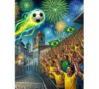 A4 Blank Notebook - Soccer/Football Fans - Brasil Edition: Samba vs Fans - Large Plain Journal for Drawing, Writing, Notes and Creative Use: Large A4 ... Journaling, Creative Writing and Daily Us