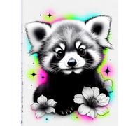 A4 Blank Notebook - Sparkling Cute Neon Baby Red Panda Cover: Unlined Journal for Drawing, Sketching & Creative Writing: Large A4 Unlined Notebook ... Sketching, Journaling, Notes & Creative Ideas