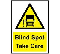 A4 Blind Spot English Take Care Self Adhesive Vinyl Sticker Lorry Van Truck Bus Health and Safety 210mm by 297mm