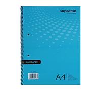 A4 Blue Pad 8mm Ruled Margin 70 Sheets 140 Pages 80gsm Paper Spiral Pad Blue Pages - Pack of 2