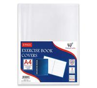 A4 Book Cover Plastic Exercise Book Covers Clear School Notebook Protector Cover Film Transparent Jacket Protective Sleeve Books 30cm x 21cm (A4 Size - Pack of 3)