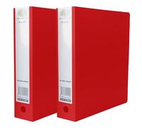 A4 Bright Ring Binder Polypropylene Cover 2 O-Ring Mechanism File 65mm Large Spine, Finger Pull Thumb Hole Holds 500 Sheets Document Organisation for School, Home & Office