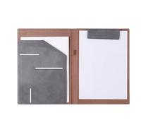 A4 Business Folder Leather Signing This Contract Clip Data Book File Storage for Business Interview and Meeting(Dark Grey)