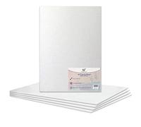 A4 Canvas Panel Stretched Blank Canvas Board Primed Artist Boards 100% Cotton for Oil Paint Acrylic Painting Mixed Media Acid Free White Canvases Art Painting Panel (A4 Size - 210 x 297mm - 5 Boards)