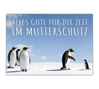 A4 Card for Kollegin XXL Penguin Mother Protection Leaving Card with Envelope - Mitarbeiterin Chefin for Parents Baby Break Time of Wide A