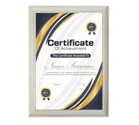 A4 Certificate Frame White - A4 Picture Frames Distressed Rustic Design Display for Documents Diplomas Prints - Wall Mounted Desk Standing Frame Portrait Landscape