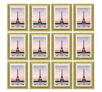 A4 Certificate Photo Frame x 12 Wholesale - Glass Front Golden Frame Certificate Photo Frame Wall Mountable or Free Standing Frame or Home Office Classic Wall Decor - GOLDEN COLOUR