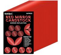 A4 Christmas Red Mirror Cardstock - 25 Sheets, 250gsm/92lb Foil Laminate Metallic Reflective Card Paper for Crafts Decoration UAP19RE25