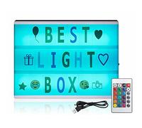 A4 Cinematic Light Box, LED Lightbox with 16 Color Changes, 4 Flash Modes, 311 Letters & Symbols & USB Cable, Light Up Sign Message Box, DIY Light Up Gift for Mother's Day/Kids/Party/Birthday