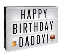A4 Cinematic Light Box Sign - 205 Letters and Colour Emojis - USB or Battery Operated - USB Cable Included | Led Letters Board Decor, Novelty Gifts Christmas Birthdays | Pukkr