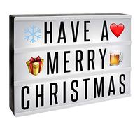 A4 Cinematic Lightbox | Includes 205 Letters & Emoji | Illuminated Light Up Box Sign | Battery or USB Powered | Party Decoration | Message Box | Pukkr