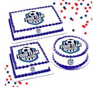 A4, Circle or Square - ANY Football Team Logo - Various Shapes & Sizes - Personalised Edible Cake Topper on Wafer or Icing - Print Any Badge/Crest & Add a Personal Message - Sports Birthday Party
