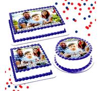 A4, Circle or Square - Your Own Edible Photo - Various Shapes & Sizes - Premium Personalised Cake Topper on Wafer or Icing - Print Any Image & Add a Personal Message - Custom Birthday Party Gift