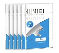 A4 Clear Acrylic Plexi Sign Holders with 3M Tape, Wall Sign Memo Document Menu Holder for Office, Home, Store, Restaurant-No Drilling (6 Pack)