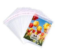 A4 Clear Cellophane Bags Self Seal Plastic Bags 22 x 30cm | Self-Adhesive & Resealable Cello Bags for Cookies,Cards,Envelopes,Pictures