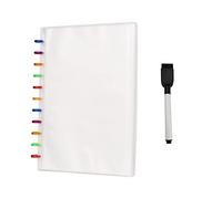 A4 Clear Document Folders Plastic with Disc Round Buckle Mushroom Hole Loose Leaf Project Pockets 30Sheets Erasable Pen for School Office Student Stationery Supplies