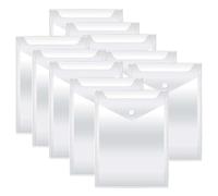 A4 Clear Document Wallets with Press Stud, 33 x 24 cm Transparent Plastic File Pockets (10Pcs)