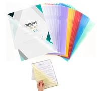 A4 Clear Plastic Folders,30 Pcs A4 Plastic Sleeves Wallets 6 Colours Sleeves Wallets Clear Side Cut File Cover for Report, Project, Presentation